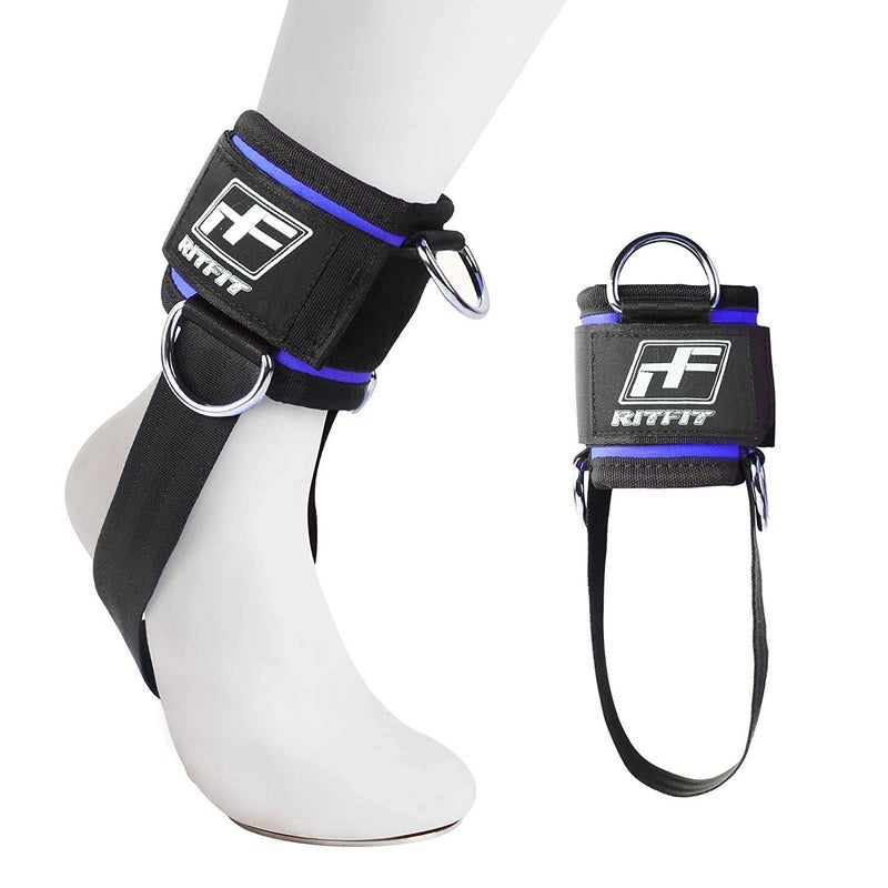 RitFit Kickback Ankle Straps Padded Ankle Strap for Cable Machine,Strong Hook and Loop,Reinforced 3 D-Ring, Adjustable Comfort fit Neoprene - Premium Ankle Cuffs to Enhance Abs, Glute & Leg Workouts - Image 1